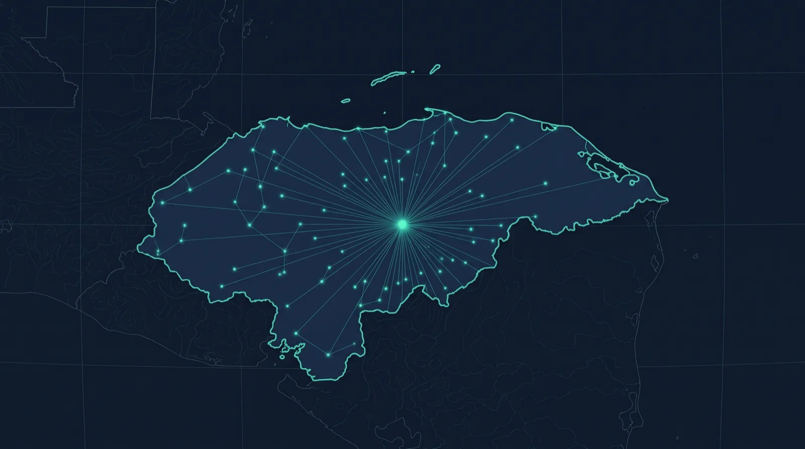 Map of Honduras as an abstract data network