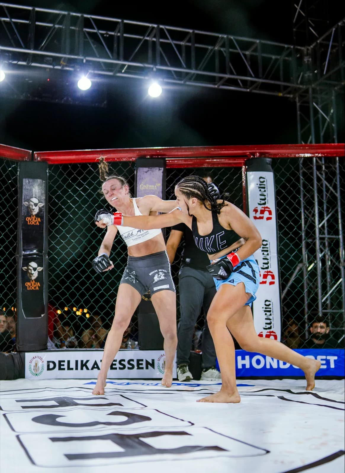 Live sports event with the brand on the octagon