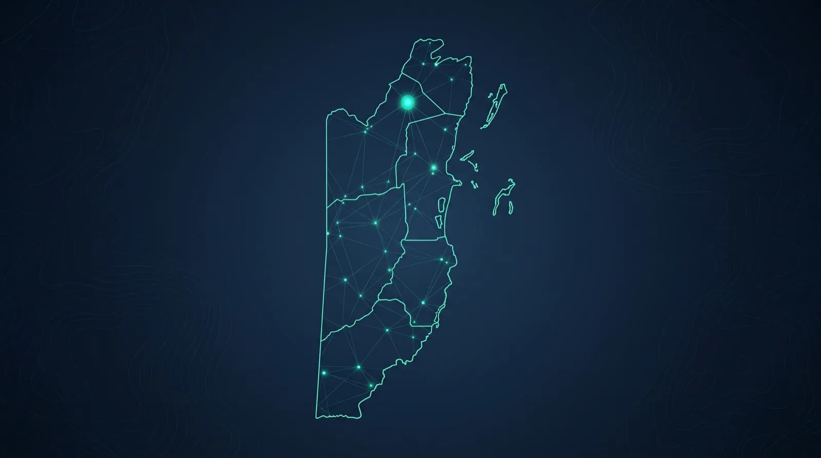 Map of Belize as an abstract data network