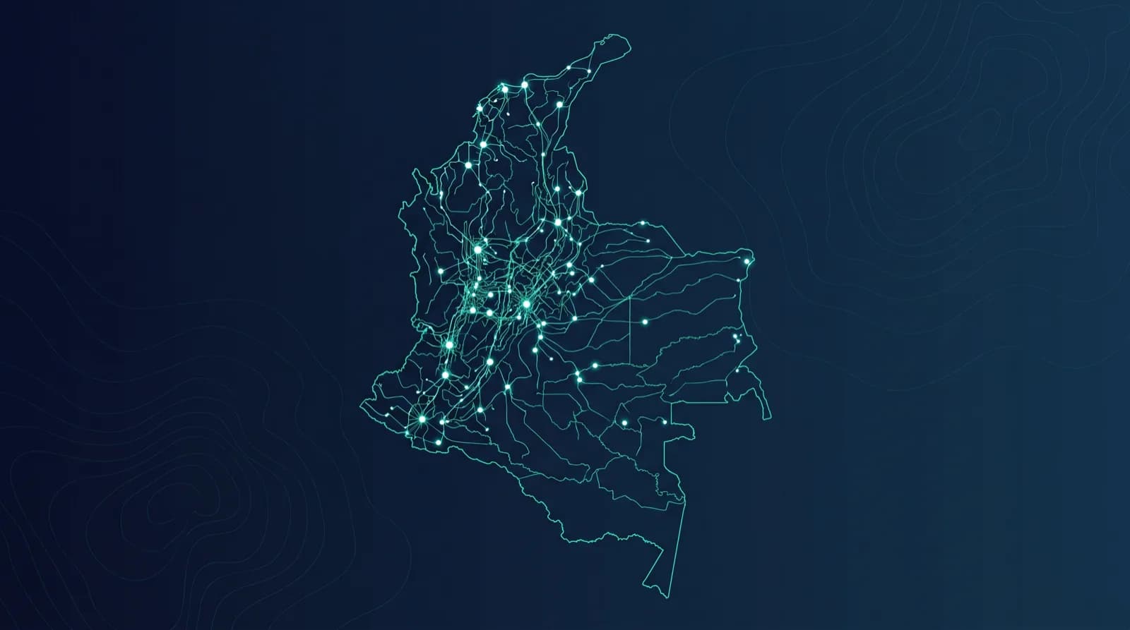 Map of Colombia as an abstract data network
