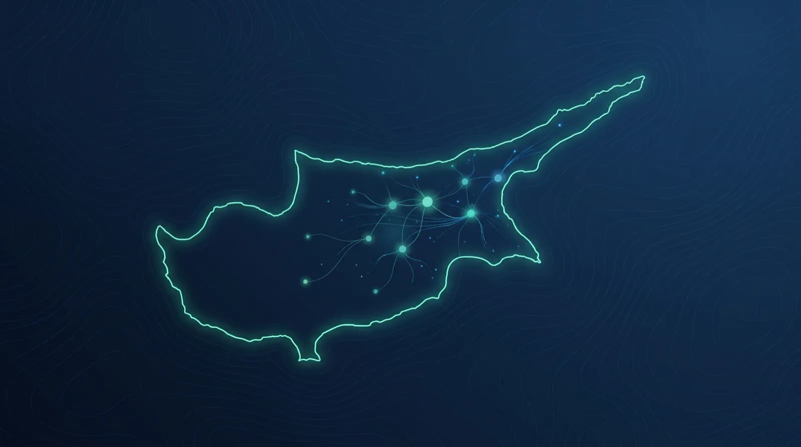 Map of Cyprus as an abstract data network