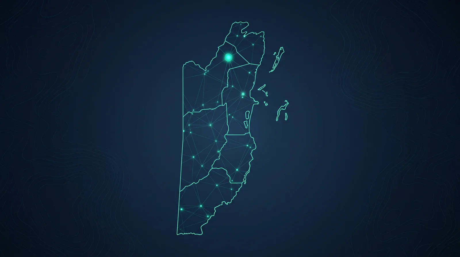 Map of Belize as an abstract data network