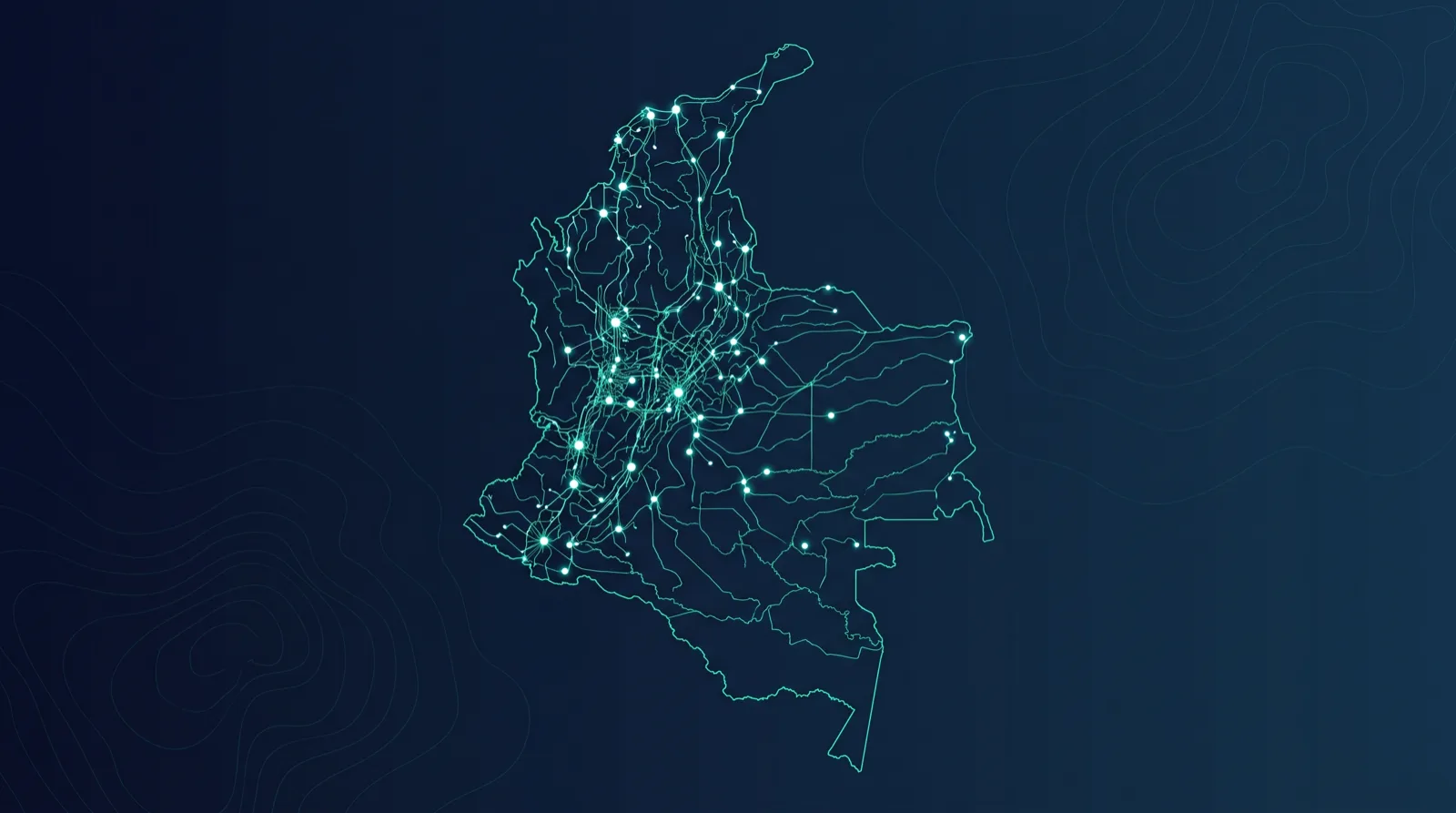 Map of Colombia as an abstract data network