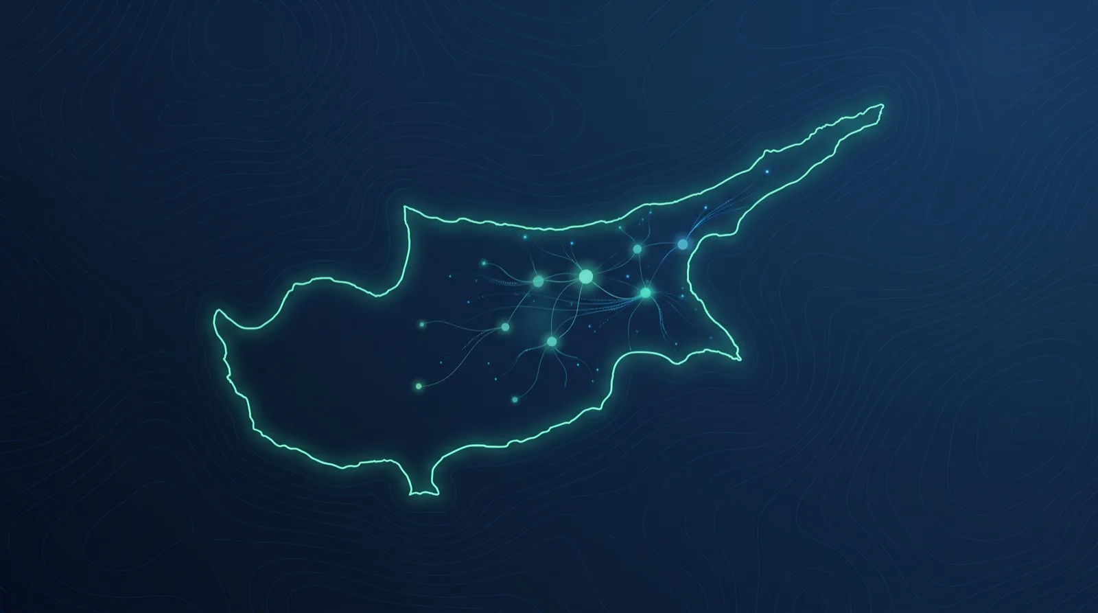 Map of Cyprus as an abstract data network