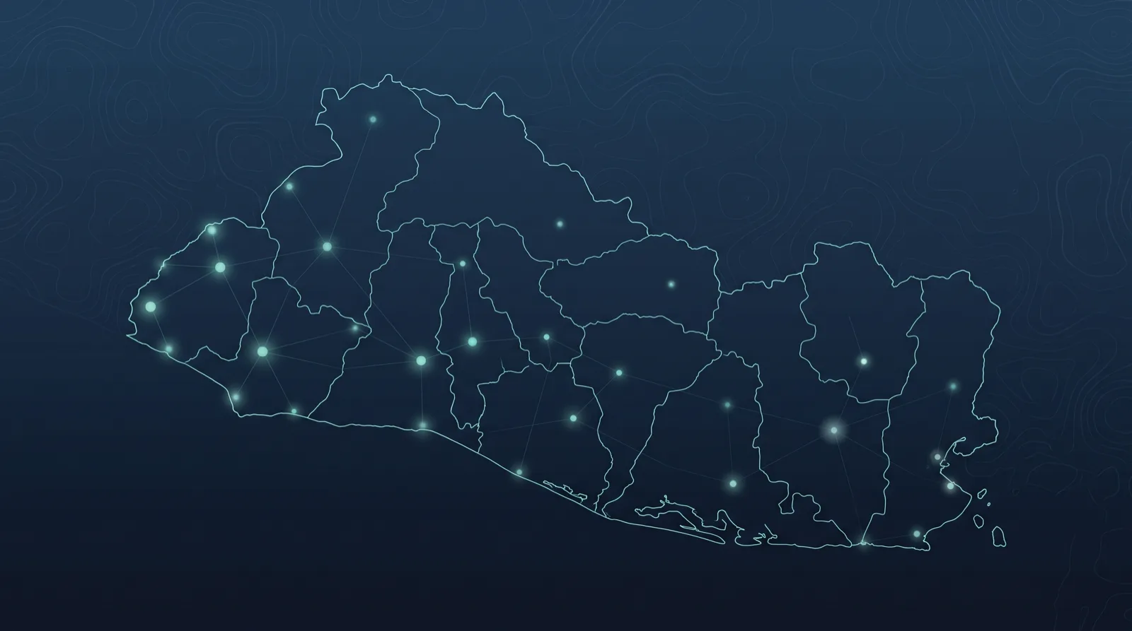 Map of El Salvador as an abstract data network